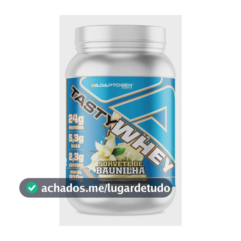 Tasty Whey Gourmet Adaptogen Pote 900g Pó Sabor Sorvete De Baunilha