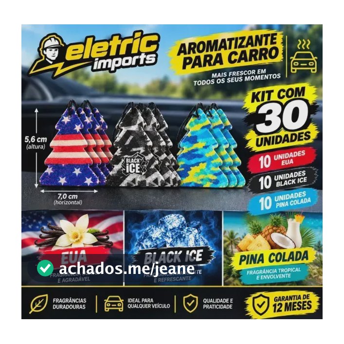 Kit 30 Cheirinho Para Carro Aromatizante Pinheiro Atacado Azul Sortidas