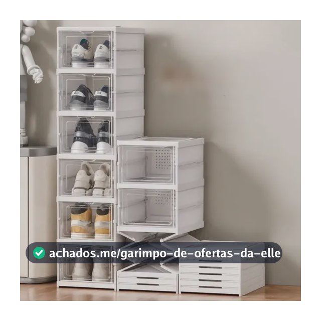 Sapateira Vertical Empilhável 6 Pares Organizador De Calçados Modular Branco Caixa de Tênis Fácil Montagem