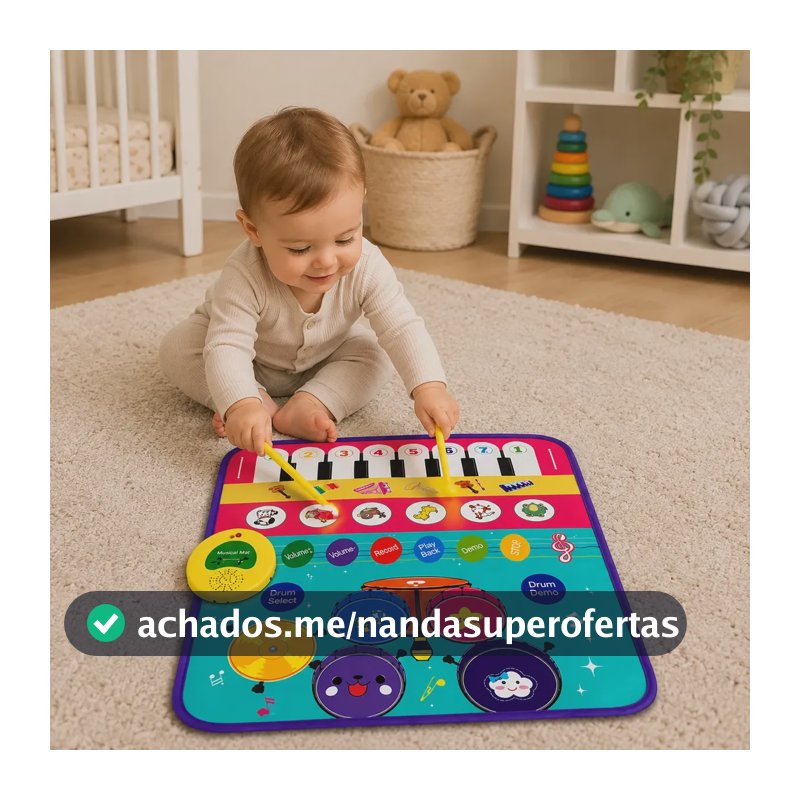 Tapete Musical Infantil Interativo Sensorial Bebê Divertido