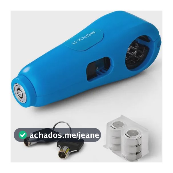 Trava Com Alarme Sonoro Para Moto Antifurto Cadeado Manete