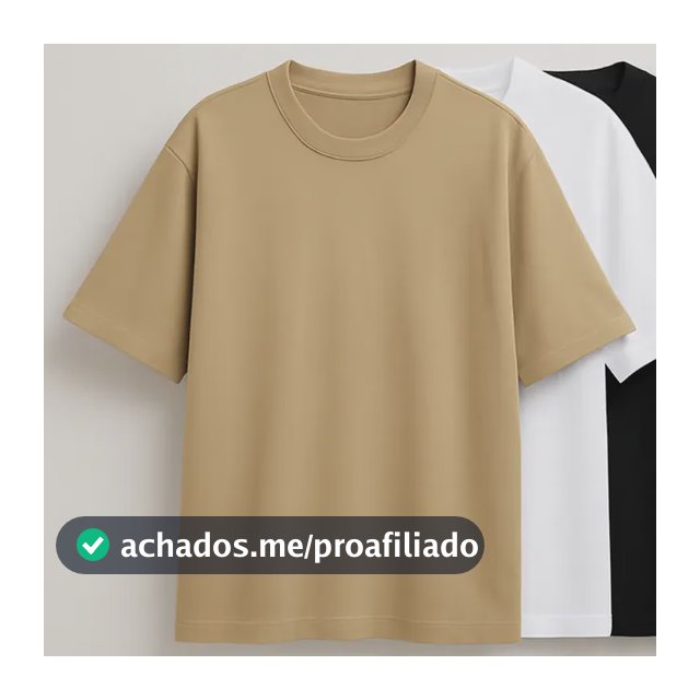 Kit 3 Oversized Masculina Stretwear Básica Lisa Premium