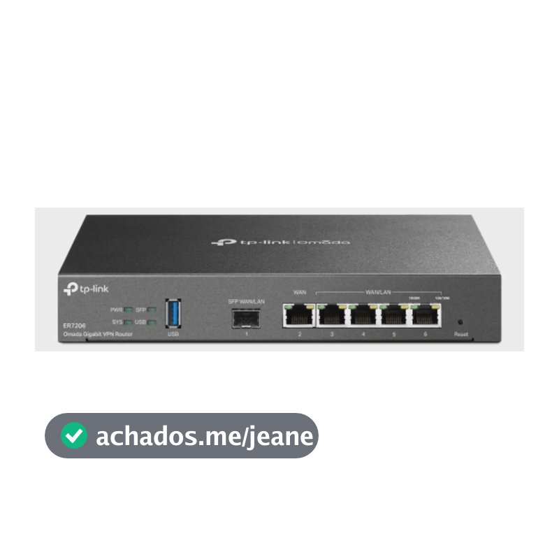 Roteador Load Balance TP-Link ER7206 V2 Multi-Wan Gigabit VPN Safestream Omada com Porta USB