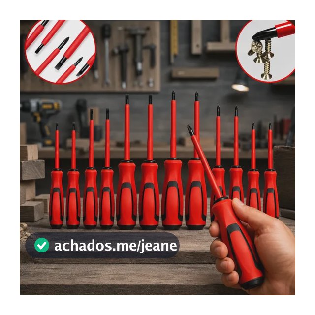 Kit 12 Jogo Chaves Isoladas Imã Fenda E Phillips Eletricista