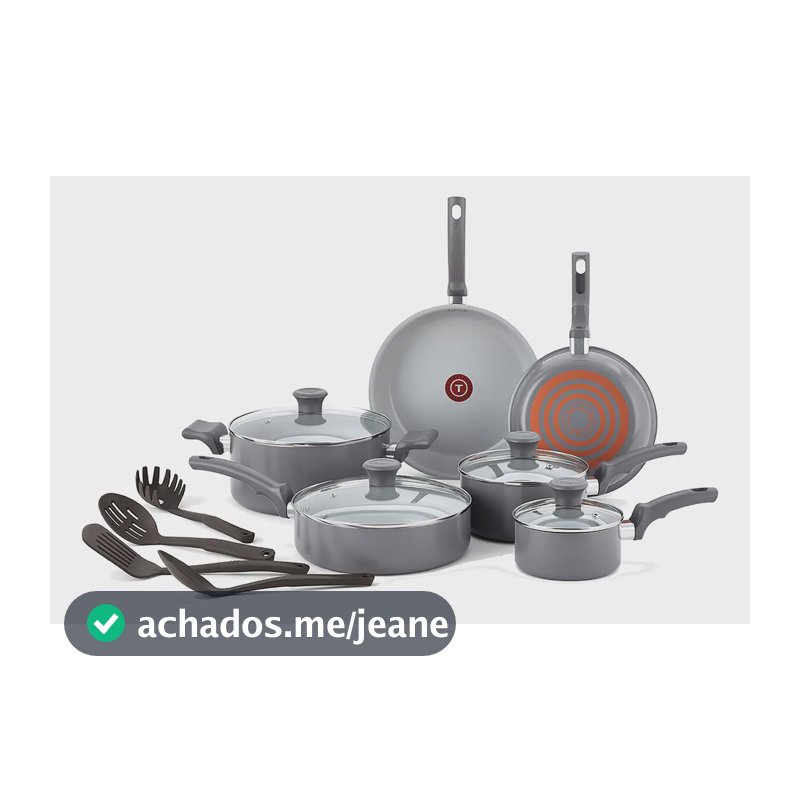 Jogo De Panelas Cinza Recycled Ceramic Tefal 10 Peças Cinza