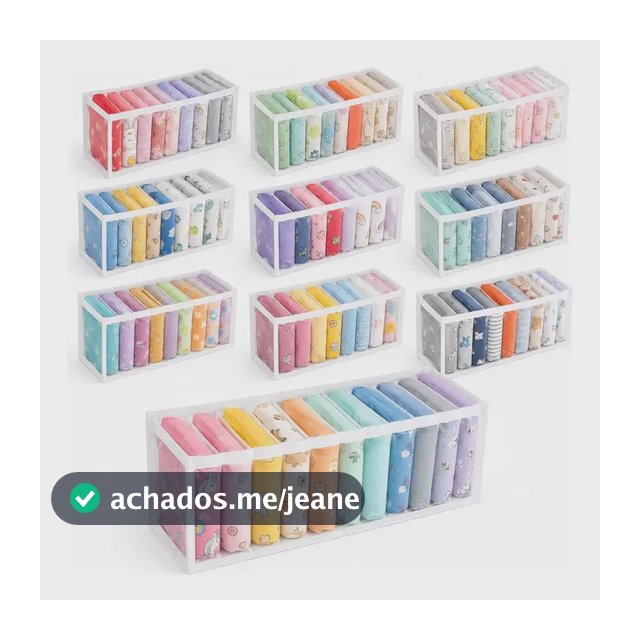 Kit 10 Colmeia Organizadora de gaveta 10x15x35cm para calcinha meias cuecas bebê branco - Organizamais