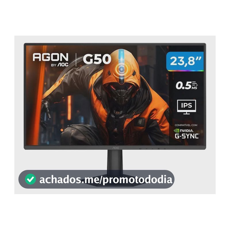 Monitor Gamer Aoc 23,8  Full Hd 144hz Agon G50 0,5ms Preto Bivolt