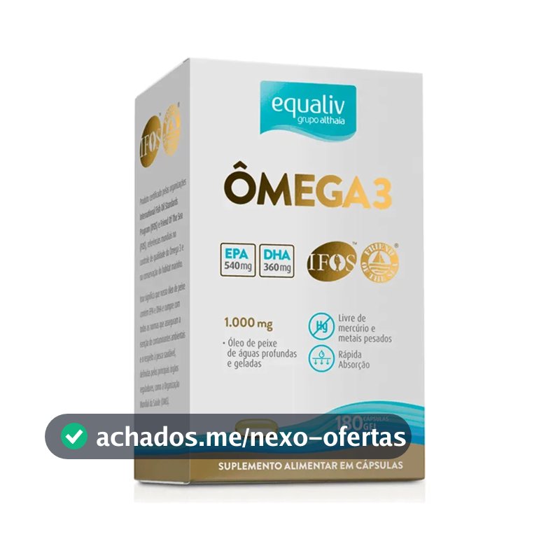 Ômega 3 Equaliv Premium em cápsulas gelatinosas Sem sabor de 180 un