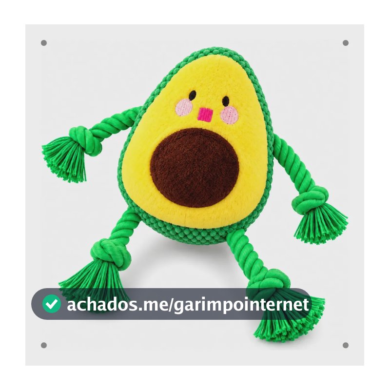 Brinquedo Pelúcia Mordedor Com Apito Para Cachorro Abacate