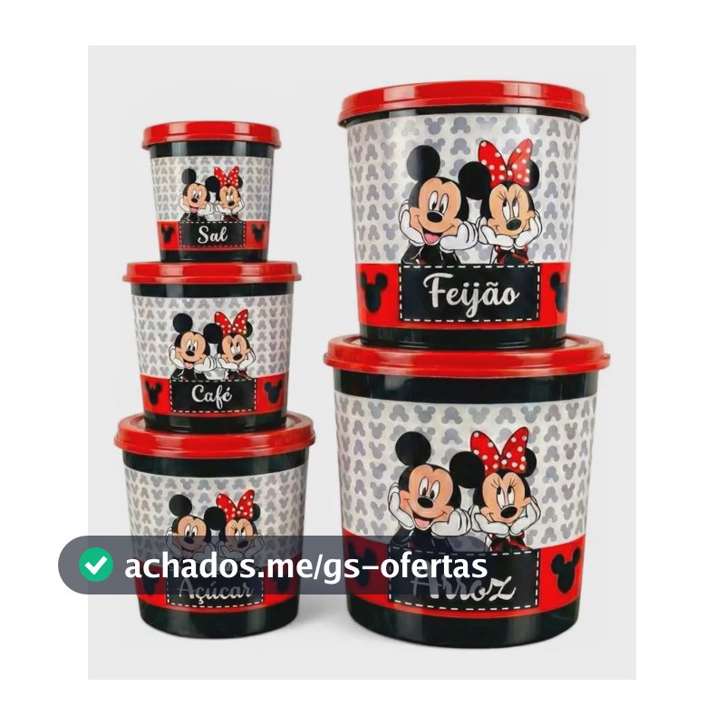 Jogo De Mantimentos Mickey C/5 Peças