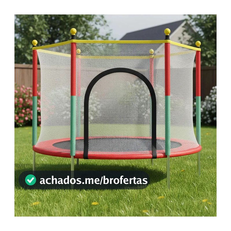 Cama Elástica Pula-Pula Brinq Kids 1,4m Infantil Com Rede Segurança