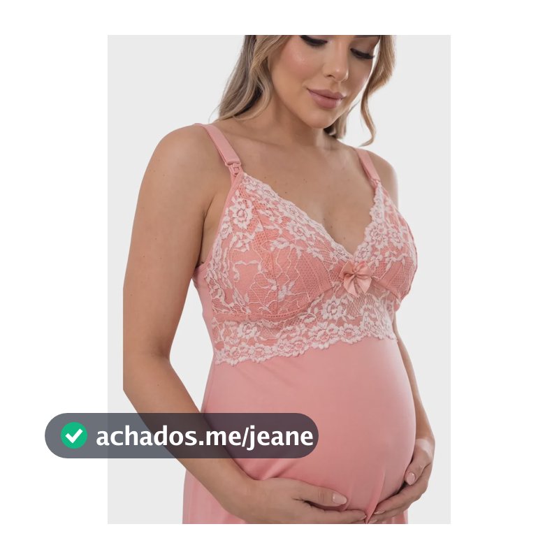 Camisola Amamentação Bicolor Longa Gestante Maternidade Rosa Bebe Liso Gg