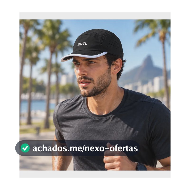 Boné Corrida Aba Flexível Leve Impermeável Proteção Solar Uv Preto Único Adulto