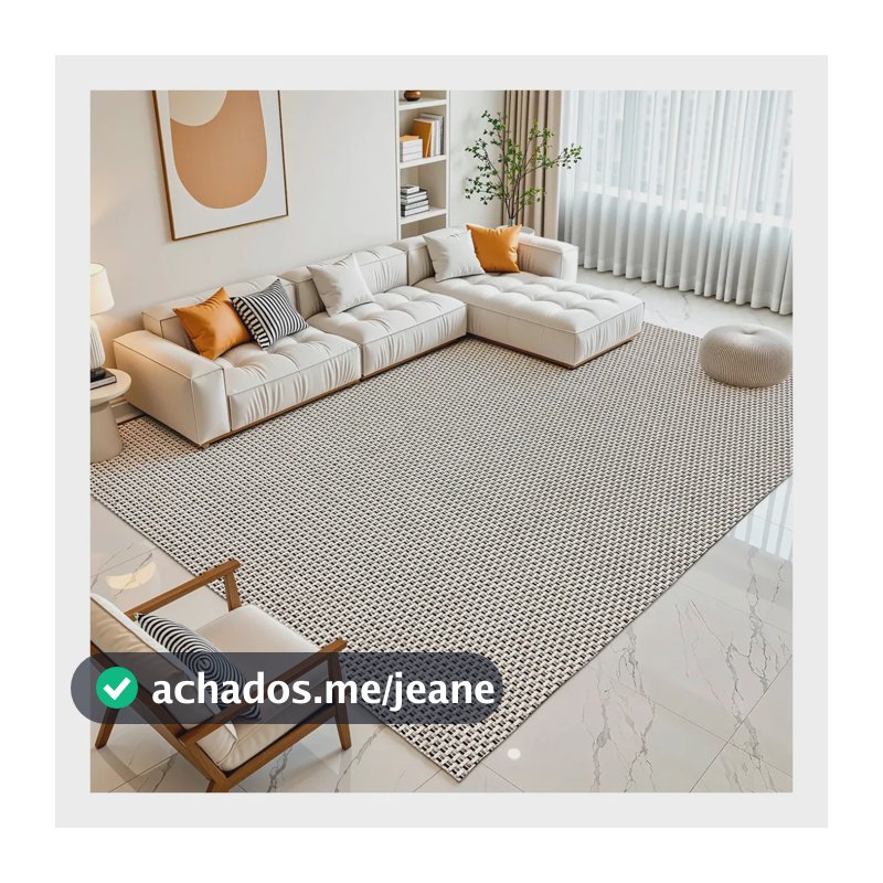 Tapete Sala Rústico Tear Artesanal Grande 100% Algodão Natural Cru Marrom Terroso Lavável Decorativo Antiderrapante
