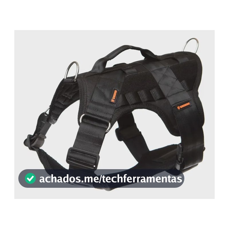Peitoral Armor Ops Ii Tactical, Funcional E Operacional Cor Preto Liso Tamanho da coleira G