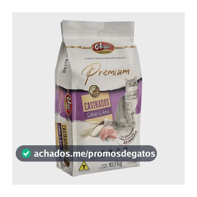 Ração Colosso Gatos Castrados Salmão E Arroz 10,1 Kg