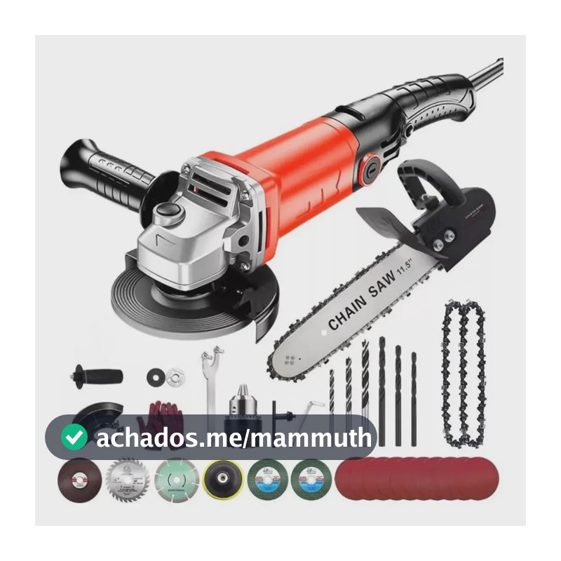 Esmerilhadeira Angular GM Bear 3 em 1, Com Furadeira e Motosserra 980W