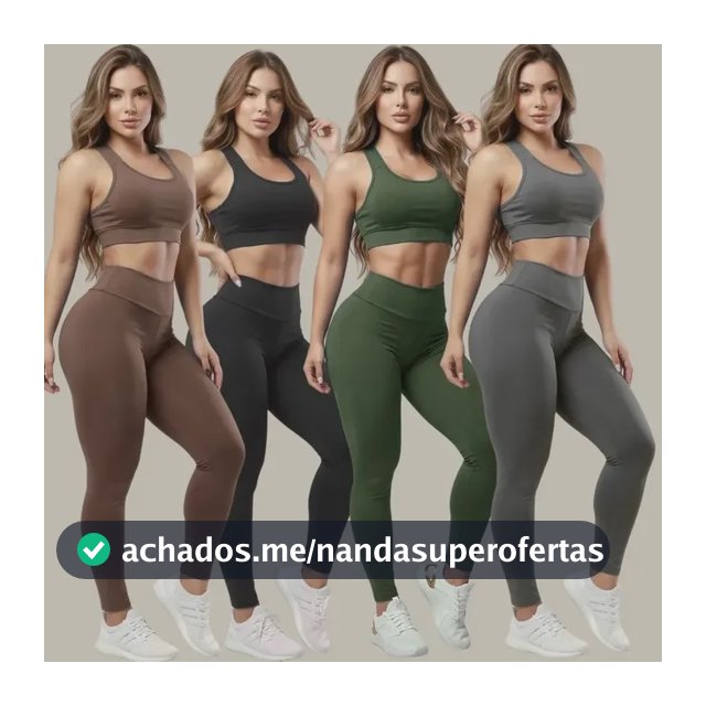 Kit 4 Conjuntos Calça Leg E Top Roupas Femininas De Academia