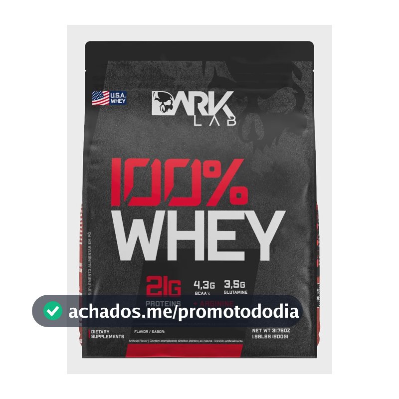 Whey Protein Concentrado 100% 900g Refil Dark Lab Sabor Morango