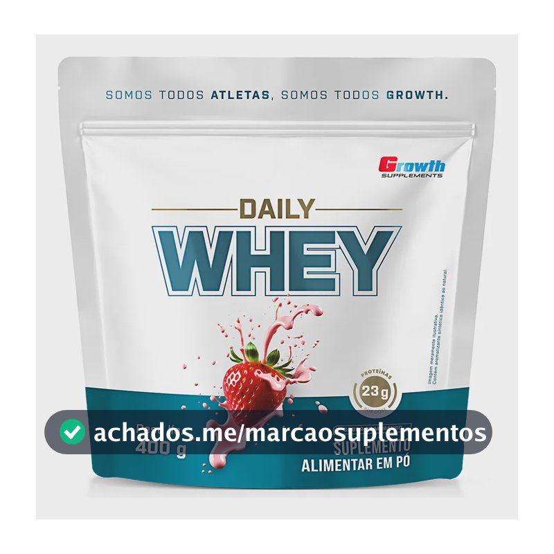 Daily Whey Protein 400g Growth Supplements Morango