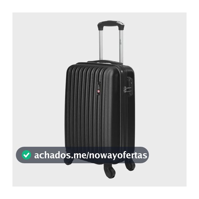 Mala de bordo 10kg ABS Rodas 360° Removíveis Londres Swiss Move Preto