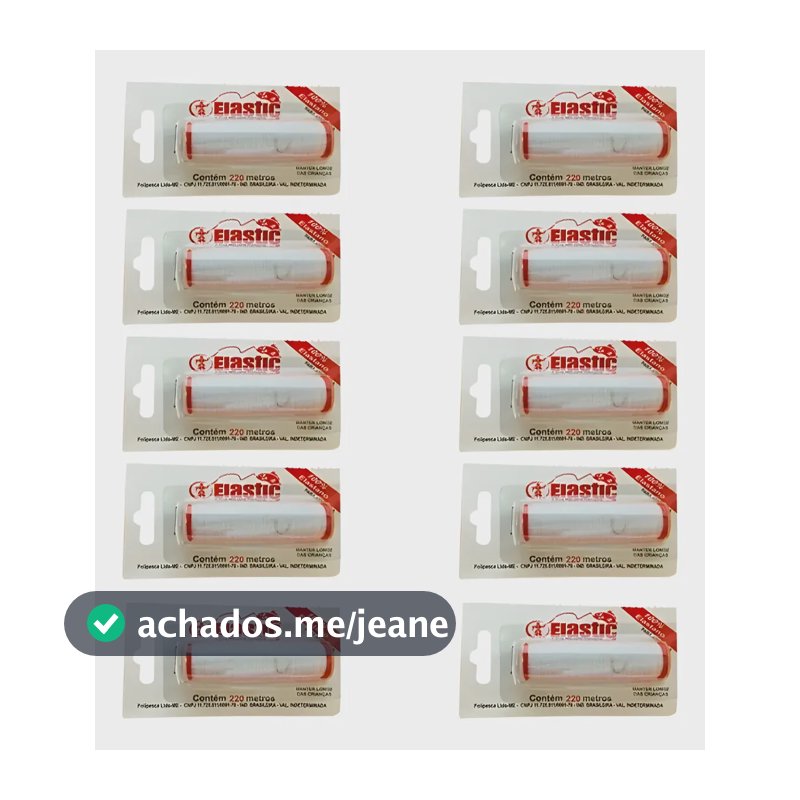 Kit 10 Elastic Linha Elástica P/ Amarrar Isca De Pesca 110m Branco
