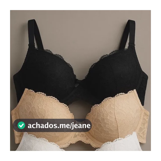 Kit 3 Sutiã De Renda Alça Reforçada Com Bojo Atacado Revenda