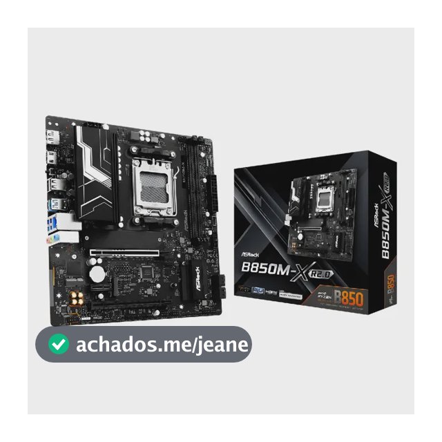 Placa Mãe Asrock B850m-x R2.0 Matx Socket Am5 Ddr5 Chipset B850 Preto