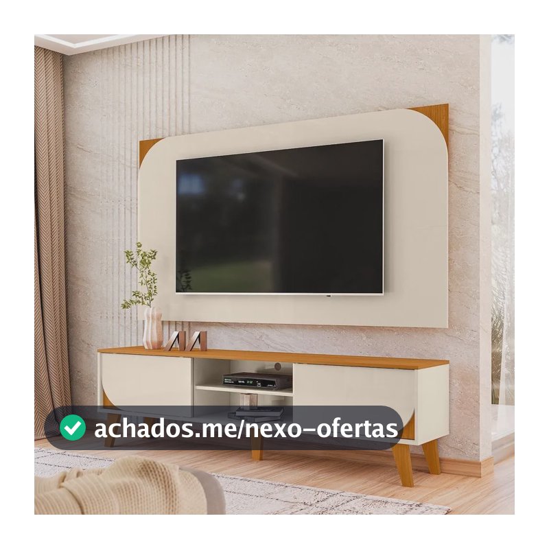 Rack Com Painel Para Tv 65 Polegadas Duna Cinamomo/off White