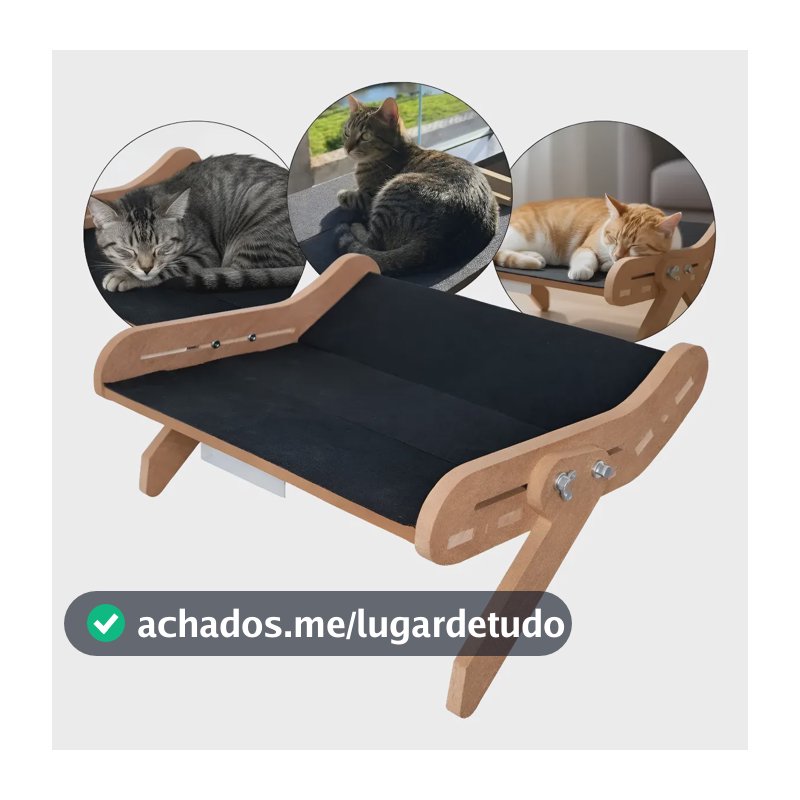 Prateleira Suspensa Para Gatos - Descanso Seguro Na Janela Preto