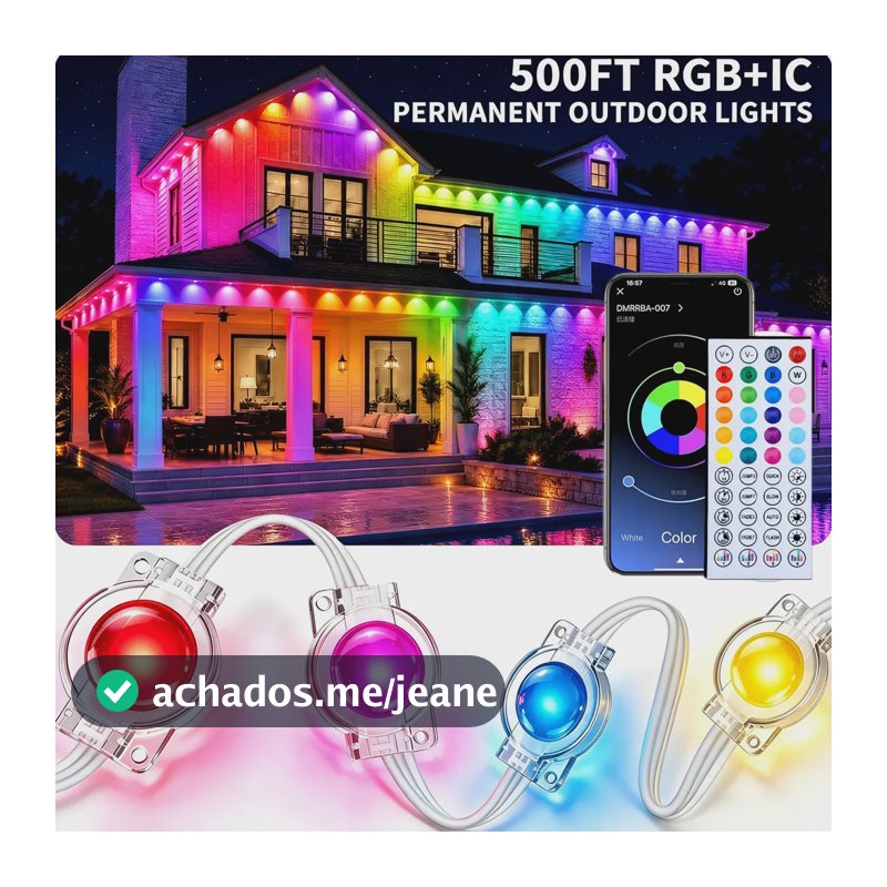 Luzes Led Beiral Jardim30m Wifi Fita Rgb Externa Smart Natal Colorido 110220 V