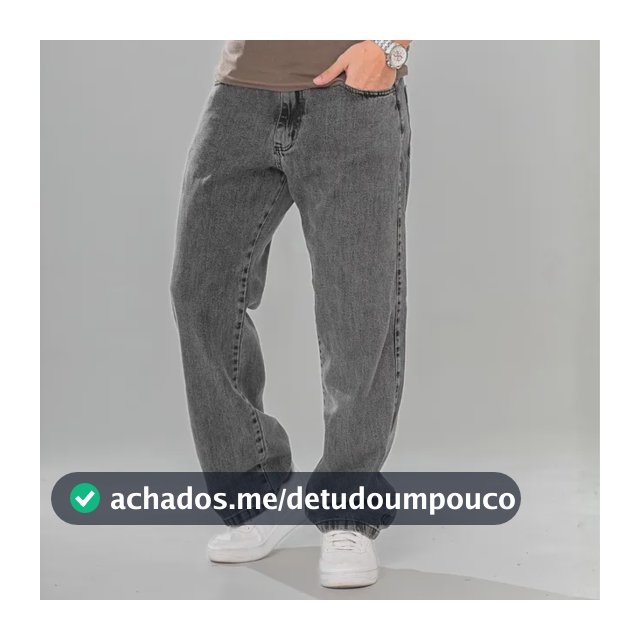 Calça Balão Jeans Masculina Marmorizada Streetwear Larga Bag