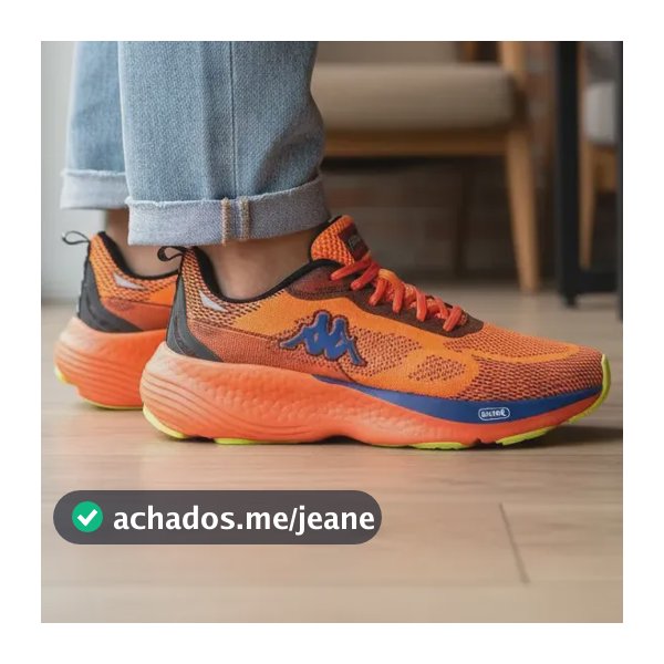 Tênis Kappa Corrida Masculino Laranja E Preto Original