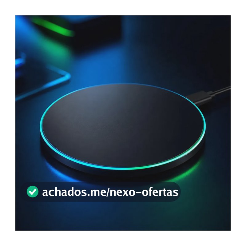 Carregador Turbo Rápida 20w Com LED Preto Base Wireless Universal Para Celular iPhone Samsung Xiaomi Android Turbo Compacto Mesa Pitia