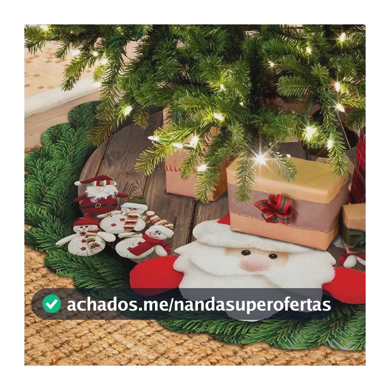 Saia Base Tapete Para Árvore De Natal Enfeite Decoração 1,3m Madeira Papai Noel Sa-0008