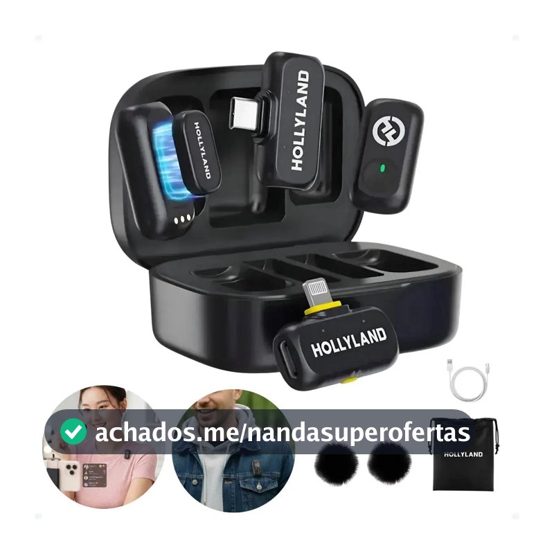Microfone sem fio Hollyland Lark A1 Combo cor preto