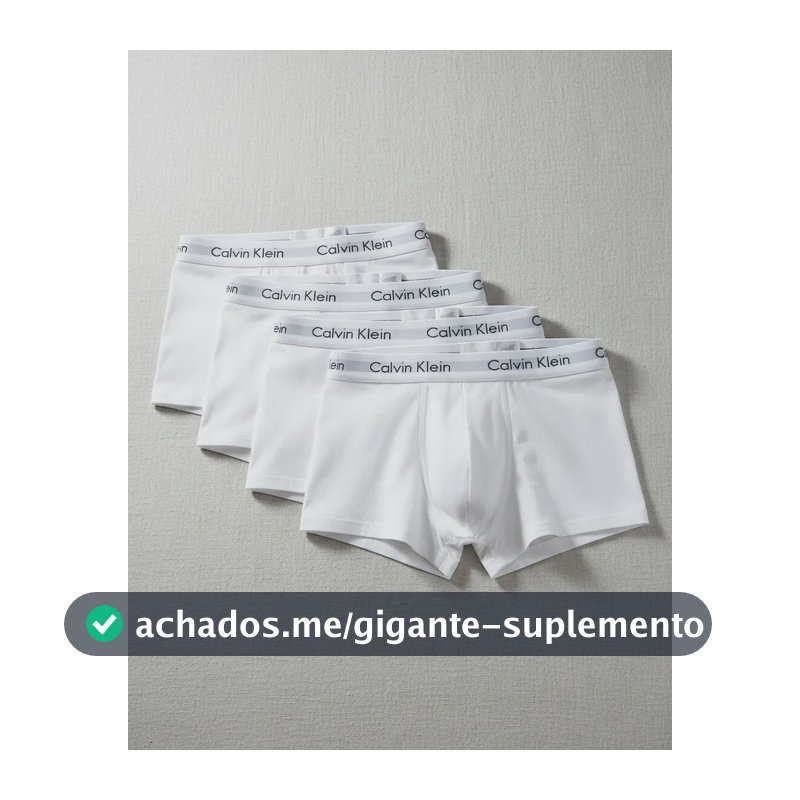 Kit 4 Cuecas Masculinas Boxer Cotton Calvin Klein 0900 - Branco 2 Liso Xl