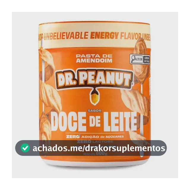 Suplemento em pasta Dr. Peanut Sódio Pasta de amendoim sabor Doce de leite x 600g