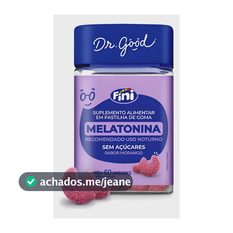 Melatonina Em Gummys Sabor Morango Fini Dr.good 0.21mg C/60 Morango