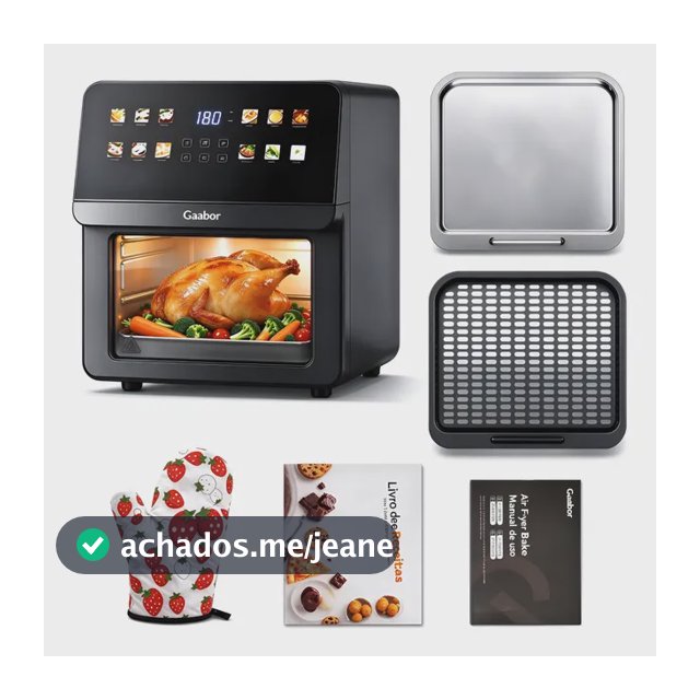Air Fryer Gaabor12l1700w 12funções Tela Touch Colorida Preto