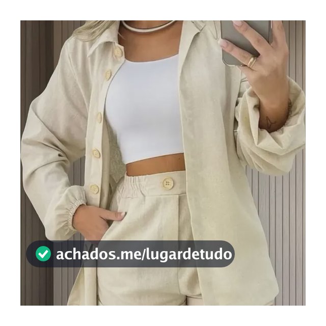 Conjunto Linho Feminino Camisa E Short Linha Premium