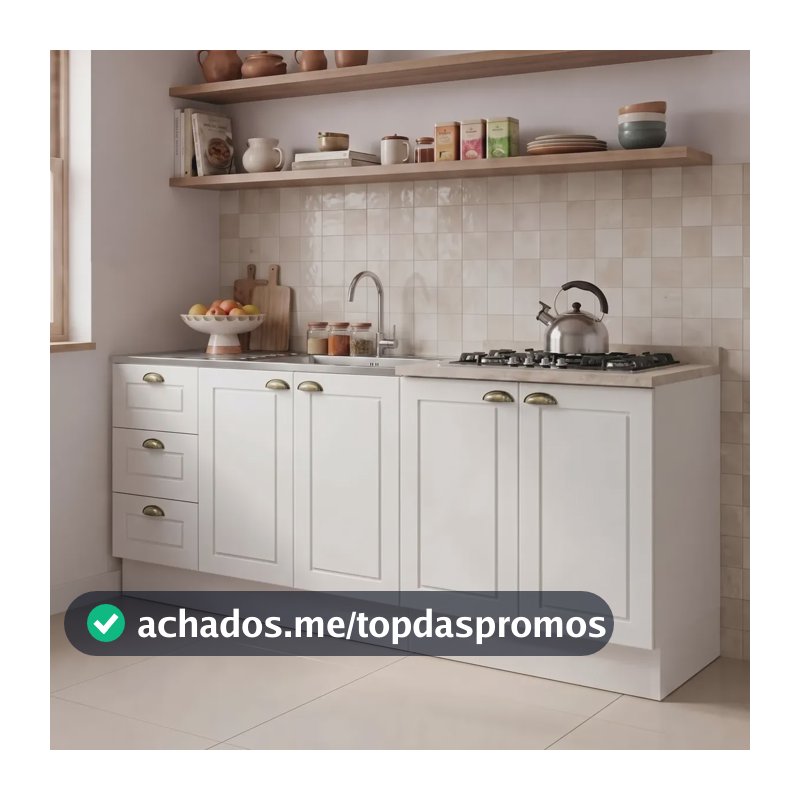 Cozinha Compacta 4 Portas 3 Gavetas Emily Wt Branco Hp/calcare