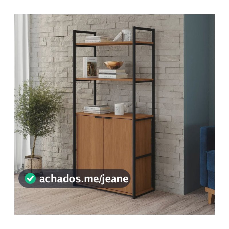 Estante Alta Para Livros Com 2 Portas Industrial Bi