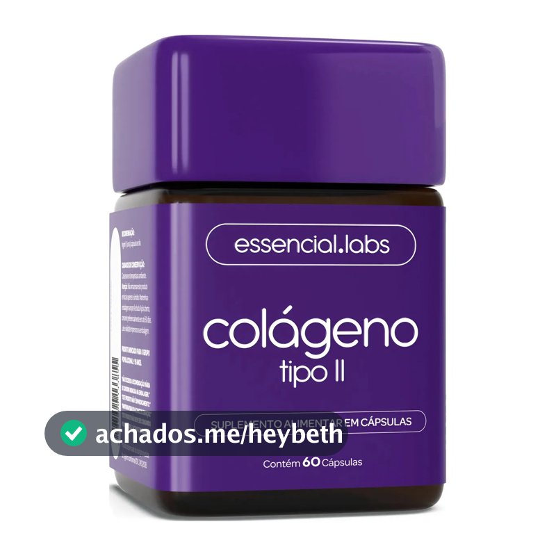 COLÁGENO TIPO 2 com 45mg - Fórmula Exclusiva com Máxima Concentração e Biodisponibilidade - 60 Cápsulas