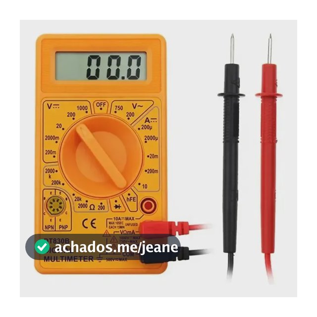 Multimetro Digital Portátil Profissional Com Bateria Inclusa Para Teste Medição Tensão Personalized View