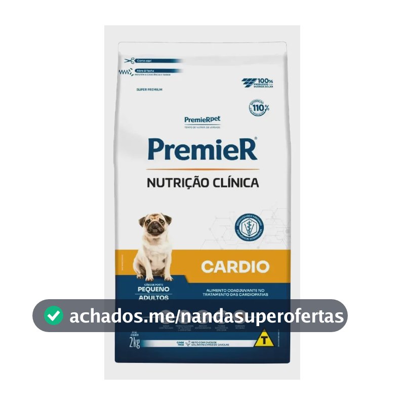 Ração Premier Nutrição Clínica Cardio Cães Adultos Porte Pequeno 2kg
