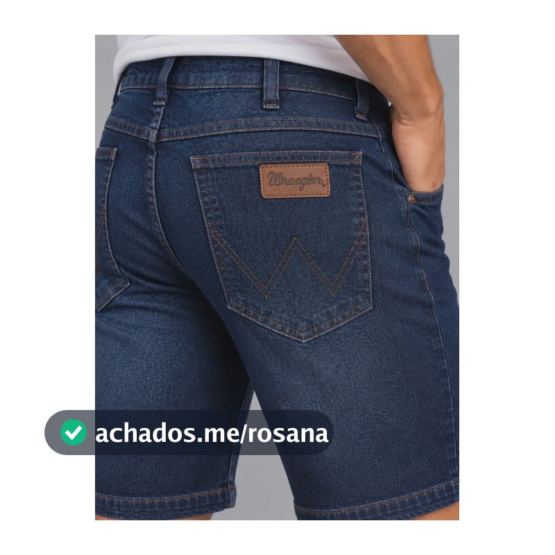 Bermuda Wrangler Jeans Premium Masculina Original Clássica Escura 42