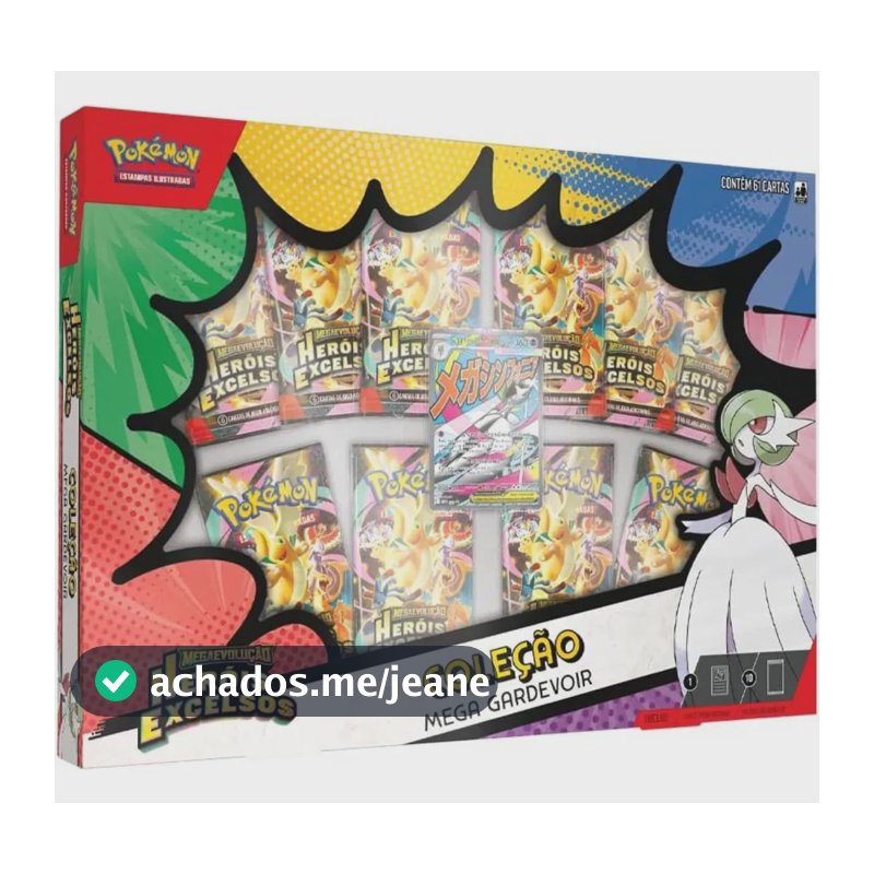 Box Pokemon Coleção Mega Gardevoir Me02.5 61 Cartas Copag Mega Gardevoir Ex Português