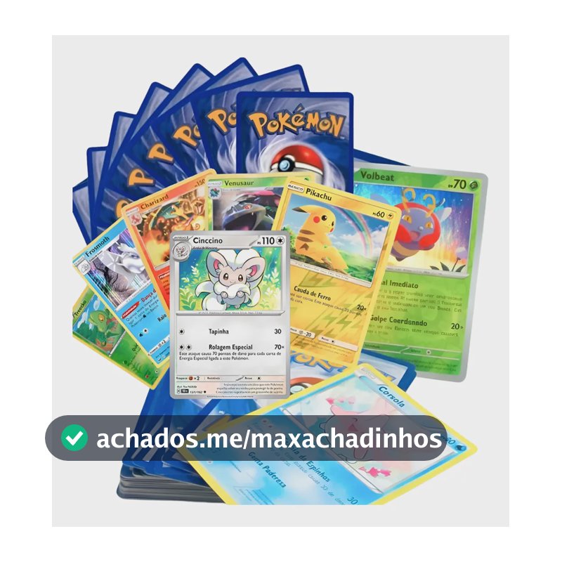 50 Cartas Pokémon Sem Repetidas Original Copag Com Brilhante