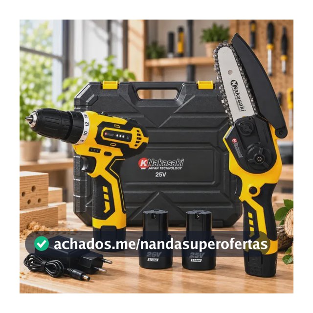 Kit Parafusadeira Mini Motosserra 2 Baterias Maleta Nakasaki